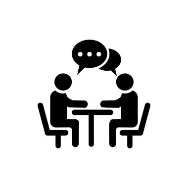 Simge Düz Vektörü 'nü tartışın. Temiz ve minimal grafik tasarımı.