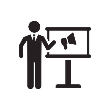 Sunum Simgesi Düz Vektörü. Temiz ve minimal grafik tasarımı.