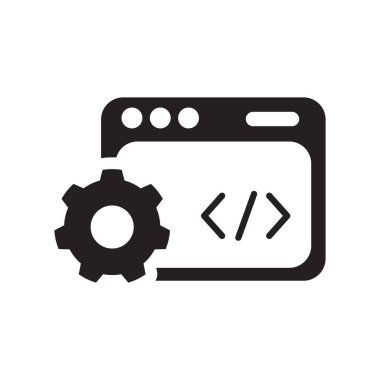 Web sitesi Geliştirme Simgesi Düz Vektörü. Temiz ve minimal grafik tasarımı.
