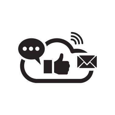 Sosyal Medya Simgesi Düz Vektörü. Temiz ve minimal grafik tasarımı.