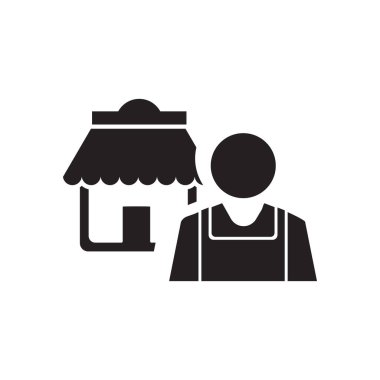 Küçük işletme sahibi Simge Düz Vektörü. Temiz ve minimal grafik tasarımı.