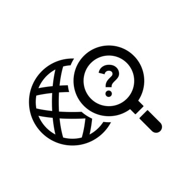 Küresel Araştırma Simgesi Düz Vektörü. Temiz ve minimal grafik tasarımı.