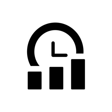 Zaman Yönetimi Simgesi Düz Vektörü. Temiz ve minimal grafik tasarımı.