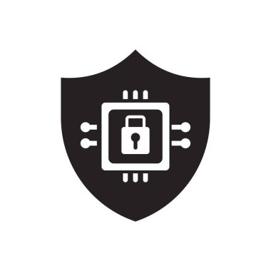 Siber Güvenlik Simgesi Düz Vektörü. Temiz ve minimal grafik tasarımı.