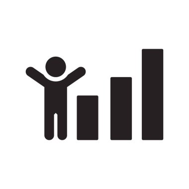 Başarı Büyüme Simgesi Düz Vektörü. Temiz ve minimal grafik tasarımı.