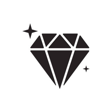 Elmas Simgesi Düz Vektörü. Temiz ve minimal grafik tasarımı.