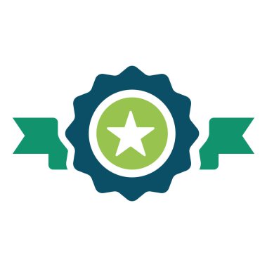 Ödül Kurdele Simgesi Düz Vektörü. Temiz ve minimal grafik tasarımı.