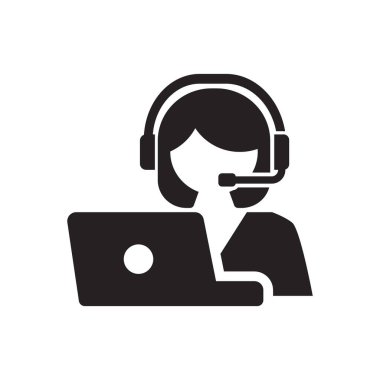 Müşteri Hizmetleri Simgesi Düz Vektörü. Temiz ve minimal grafik tasarımı.