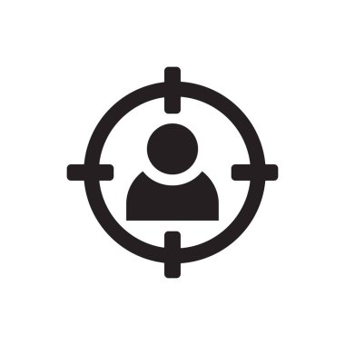 Hedef Aday Simgesi Düz Vektörü. Temiz ve minimal grafik tasarımı.