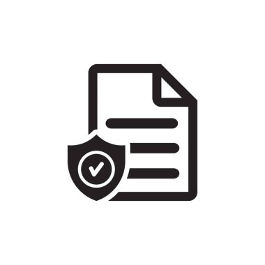 Sigorta Simgesi Düz Vektörü. Temiz ve minimal grafik tasarımı.