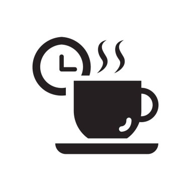 Kahve Simgesi Düz Vektörü 'nü kır. Temiz ve minimal grafik tasarımı.