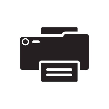 Yazıcı Simgesi Düz Vektörü. Temiz ve minimal grafik tasarımı.