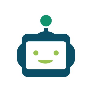 Robot Asistanı Simge Düz Vektörü. Temiz ve minimal grafik tasarımı.