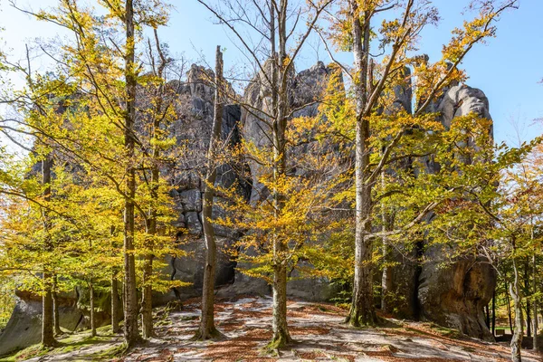 Taubenbusch Felsen Gruppe Von Felsen Natürliche Und Künstliche Höhlen Stein — Stockfoto