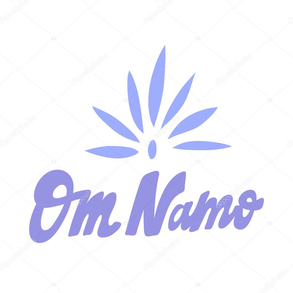 Om Namo. Hand drawn lettering logo for social media content