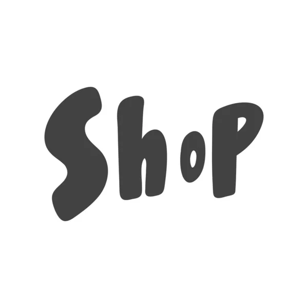 Магазин. Ручний намальований логотип для написання вмісту соціальних мереж — стоковий вектор