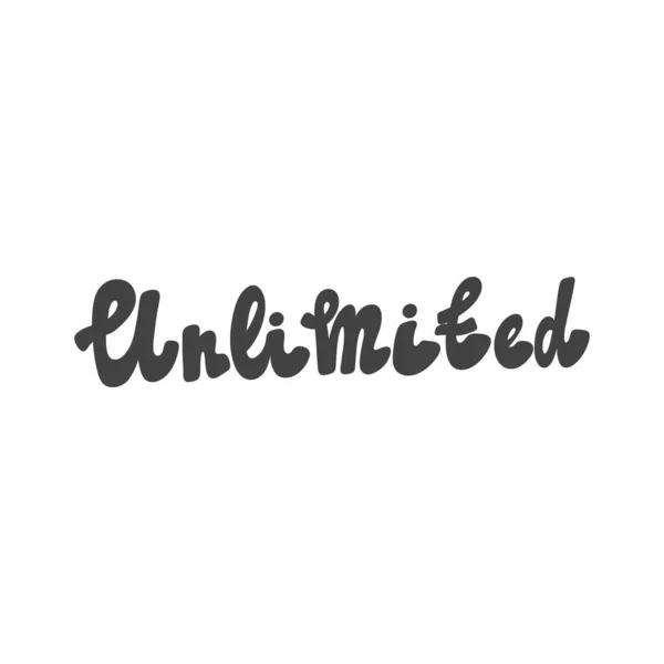 Unlimited. Hand drawn lettering logo for social media content — Stock Vector