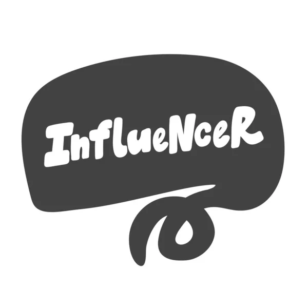 Influenceur. Logo de lettrage dessiné à la main pour le contenu des médias sociaux — Image vectorielle
