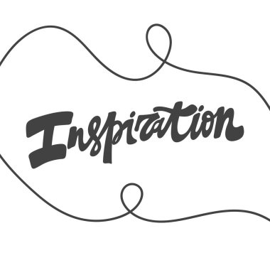 İlham. Sosyal medya içeriği için el çizimi harf logosu