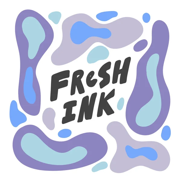 Tinta fresca. Logotipo de letras dibujadas a mano para contenido de redes sociales — Vector de stock