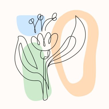 Soyut el çizimi çağdaş poster. 2020 trendi. Sosyal medya içeriği için el çizimi logo