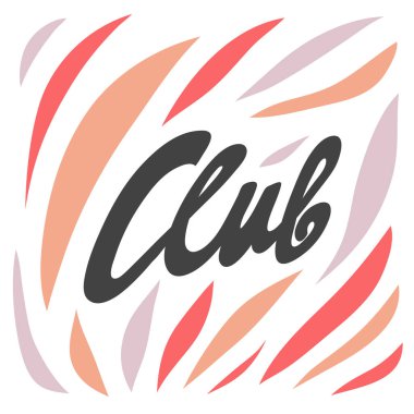 Kulüp. Sosyal medya içeriği için el çizimi harf logosu