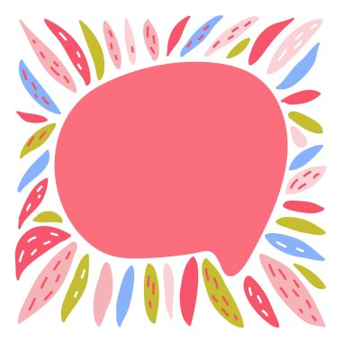 Konsept logo tasarımı veya sosyal medya afişi için el çizimi renkli sınır çerçevesi.