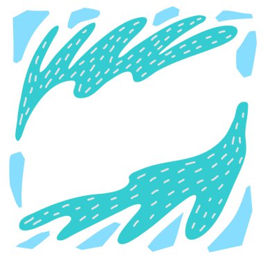 Konsept logo tasarımı veya sosyal medya afişi için el çizimi renkli sınır çerçevesi.