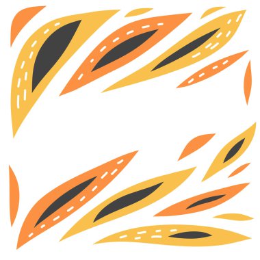 Konsept logo tasarımı veya sosyal medya afişi için el çizimi renkli sınır çerçevesi.