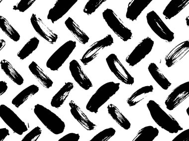 Kumaş tasarımı için tek renkli kusursuz desen. Su sıçramış boya lekesi. Arka plan dokusu eski kumaş. Mürekkep boyası çizgisi vektörü.