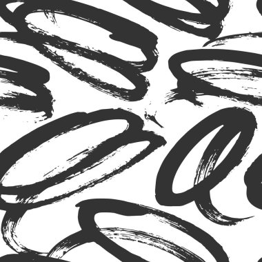 Kumaş tasarımı için tek renkli kusursuz desen. Su sıçramış boya lekesi. Arka plan dokusu eski kumaş. Mürekkep boyası çizgisi vektörü.