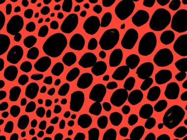 Siyah, beyaz, kırmızı renkler. Kumaş tasarımı için kusursuz desen. Su sıçramış boya lekesi. Arka plan dokusu eski kumaş. Mürekkep boyası çizgisi vektörü.