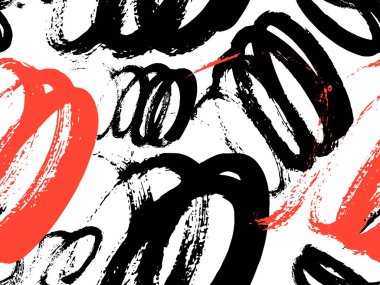 Kumaş tasarımı için tek renkli kusursuz desen. Su sıçramış boya lekesi. Arka plan dokusu eski kumaş. Mürekkep boyası çizgisi vektörü.