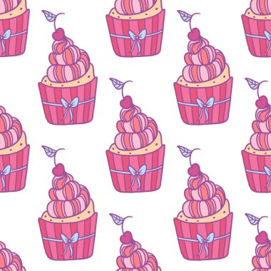 Modern dikişsiz tatlılar, her amaç için harika bir tasarım. Renkli bir geçmiş. Vektör karalama arkaplanı.