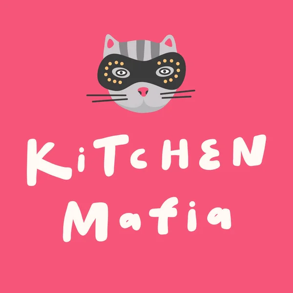 Mafia de la cocina. Logotipo de letras dibujadas a mano para contenido de redes sociales — Vector de stock