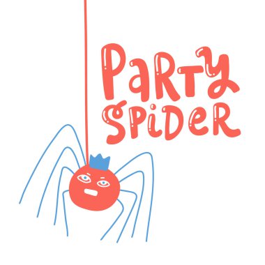 Parti örümceği cadılar bayramında düz çizilmiş.