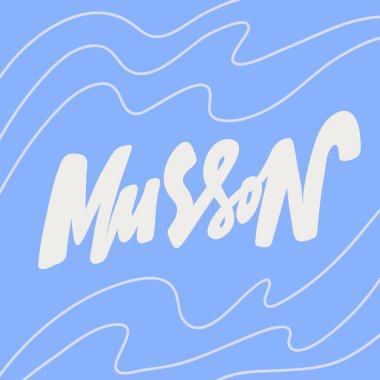 Musson el çizimi logo tasarımı için soyut afiş