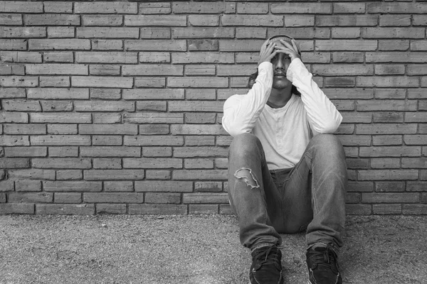 Estressado, deprimido e sozinho — Fotografia de Stock