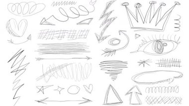 Okul karalamalarının grafik kağıdına dinamik bir animasyonu, canlı bir okula dönüş atmosferini anımsatıyor, eğitim içeriği ve hareket halindeki yaratıcı projeler için ideal..