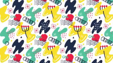 Okul karalamalarının grafik kağıdına dinamik bir animasyonu, canlı bir okula dönüş atmosferini anımsatıyor, eğitim içeriği ve hareket halindeki yaratıcı projeler için ideal..