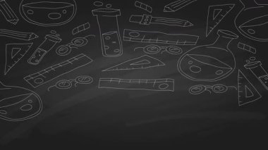 A dynamic animation of school doodles on graph paper evokes a vibrant back-to-school atmosphere, ideal for educational content and creative projects in motion.