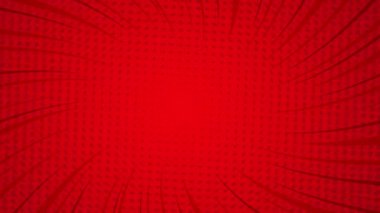 Dinamik patlama efekti ve yarım tonlu noktalar içeren canlı kırmızı arkaplan, göz alıcı grafikler yaratmak ve retro çizgi roman hissi eklemek için ideal. Aksiyon promosyonları için mükemmel