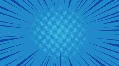 Bu mavi çizgi roman patlama arka planı ile dinamik sahneler oluşturun, süper kahraman ifşaları için mükemmel, aksiyon sahneleri, ya da herhangi bir projeye bir enerji patlaması eklemek.