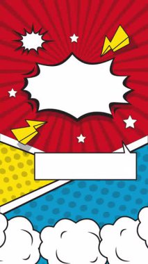 Patlayıcı turuncu ve kırmızı çizgi roman tarzı arka plan patlama efektiyle her projeye dinamik enerji eklemek için idealdir. Süper kahraman temaları ve retro tasarımları için mükemmel..