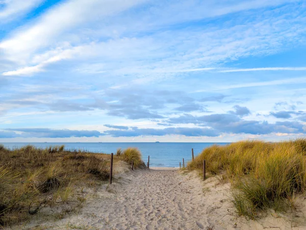 access to a lonely beach at the Baltic Sea near the city of Rostock (Germany)