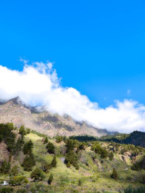 La Palma Kanarya Adası 'ndaki volkanik krater Caldera de Taburiente (İspanya))
