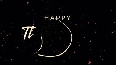 Animasyon el yazısıyla Mutlu Şükran Günü metni ve düşen akçaağaç yaprakları. Sonbahar tatili için ideal.