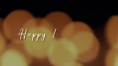 Mutlu Şükran Günü el çizimleri yumuşak bokeh arkaplanlı metin animasyonu, bayram tebrikleri, kutlama tanıtımları ve Şükran Günü sosyal medya içeriği için mükemmel..