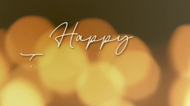 Animasyon el çizimi Bulanık bokeh ışıklarıyla Mutlu Şükran Günleri