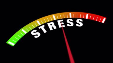 2D Animasyon Stres Ölçüm Ölçümü Yeşil 'den Kırmızı' ya Geçiş, Görselleştirme Performans, Enerji Seviyeleri ve Sağlık Ölçüm Göstergeleri.